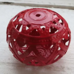 Filigree boll - Röd 26x19mm 1 styck