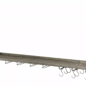Hängande hylla med krokar och vinglashållare 120 cm HH