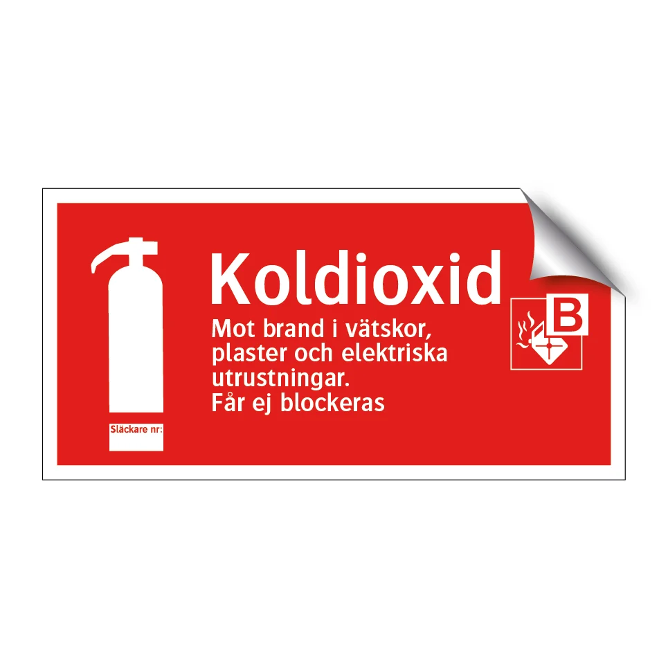 Brandsläckare Koldioxid 200x100mm