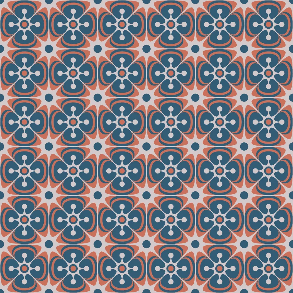 Reveal Tapet Tile Flowers - Rednblue