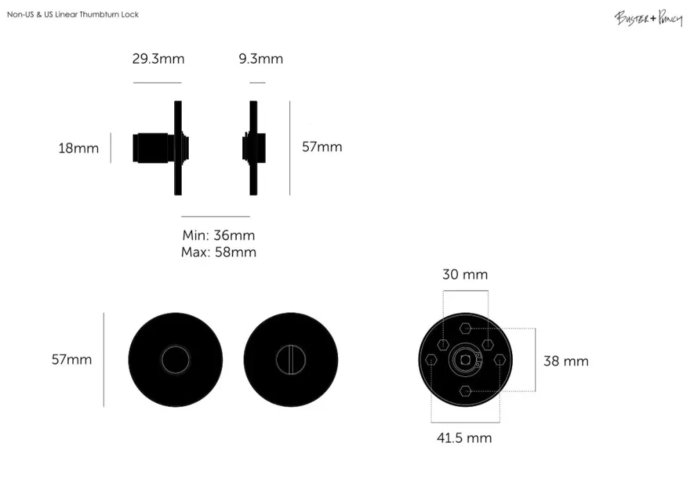 Linear låsvred i träkol med linjerat mönster • Buster + Punch