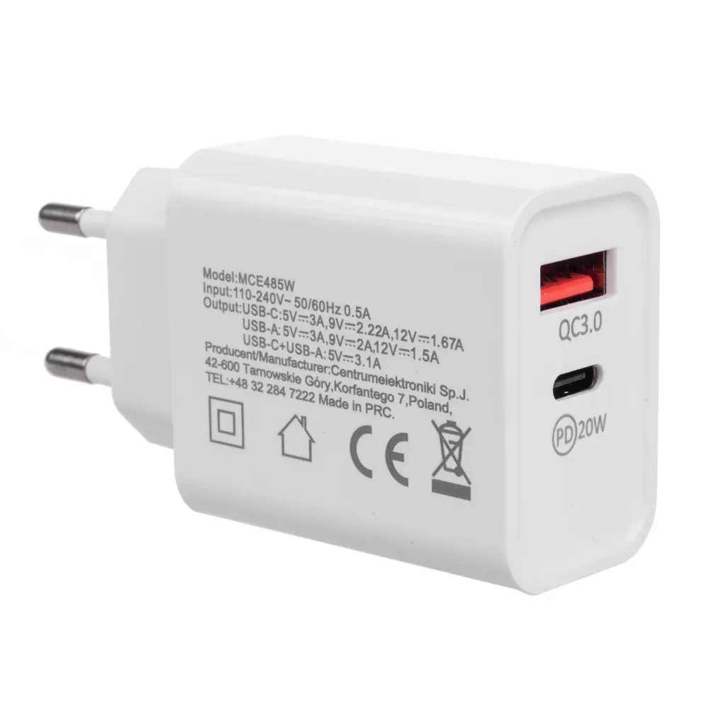 20W Quick Charge Power Delivery USB Type-C-nätladdare plus 1 m kabel