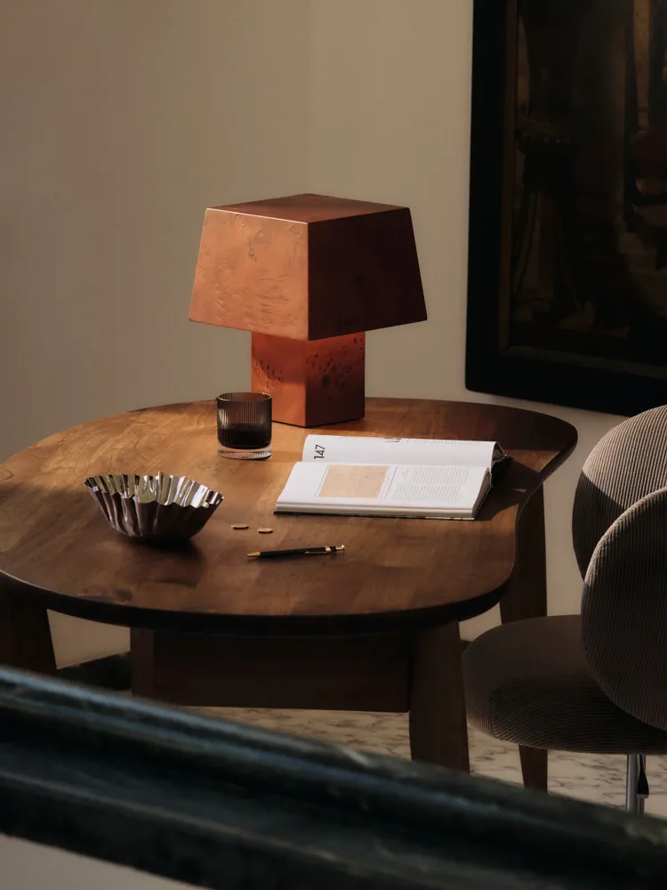 Burl Table Lamp - Shadowy Stained Burl