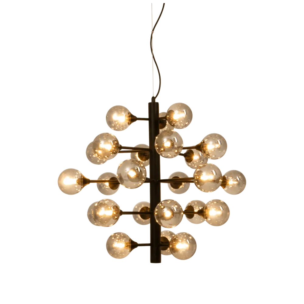 COSMOS taklampa 24-arm, svart/rök