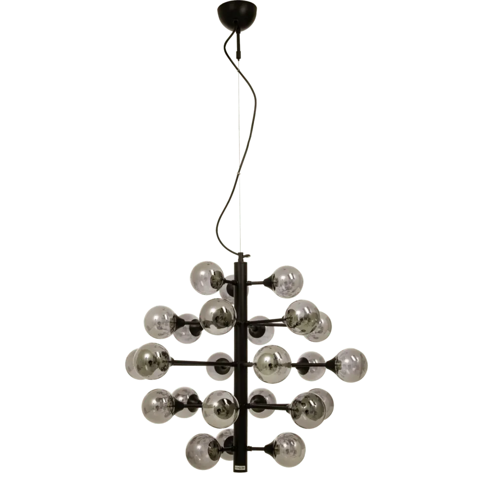 COSMOS taklampa 24-arm, svart/rök