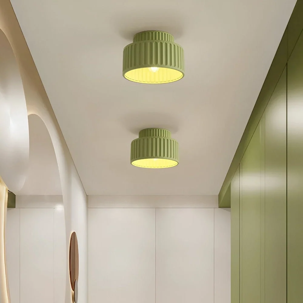 EcoRibbed – Snö Harts Taklampa med Räfflad Design Vit