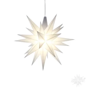Liten adventsstjärna Herrnhuter pärla plast 13 cm + kabelpaket