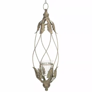 Ljuslykta Safira Steel Grön 19x55cm HH