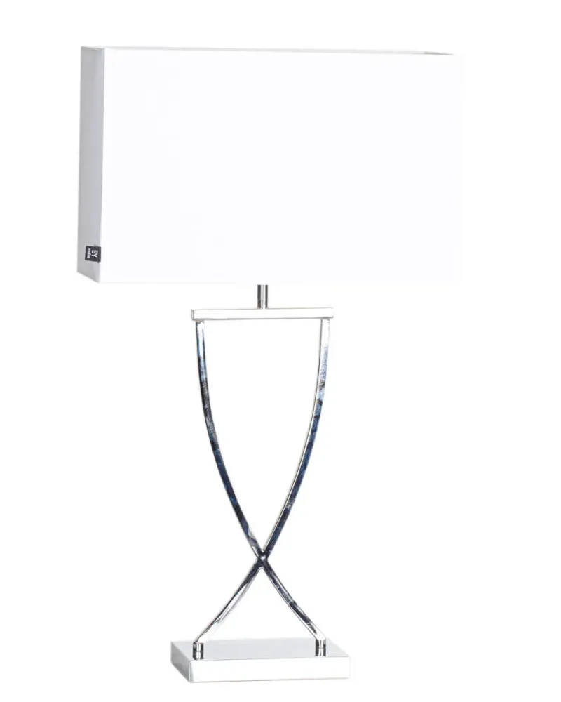 Omega bordslampa H69 cm krom/vit