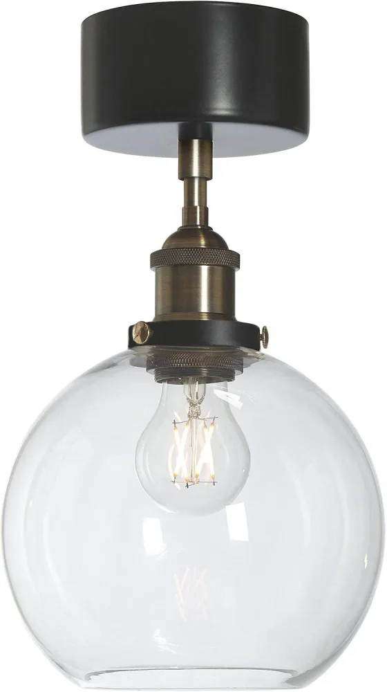 Omega taklampa Svart/mäss Kristall 20cm