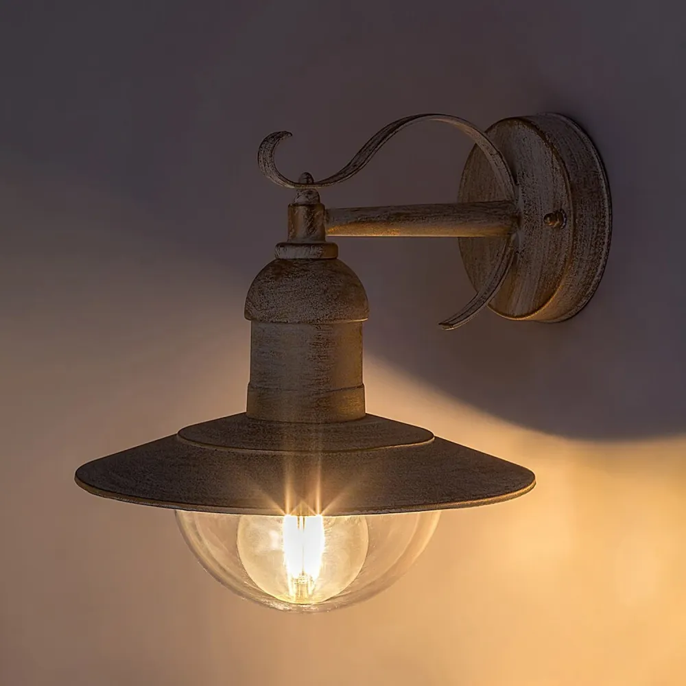 Rabalux vägglampa, utomhus, IP44, E27, max 60W, snö antik, Oslo