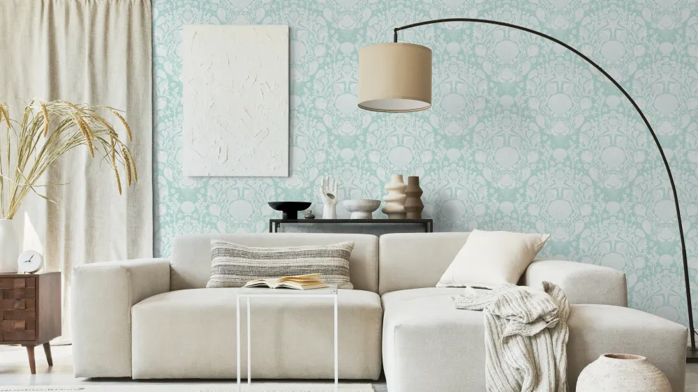 Reveal Tapet Deep Sea Damask - Aqua
