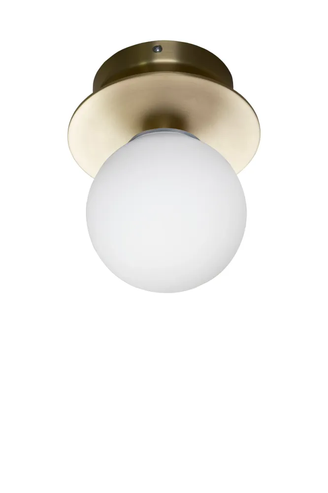 Vägglampa/Plafond Art Deco IP44 Soft-touch Mässing/Vit