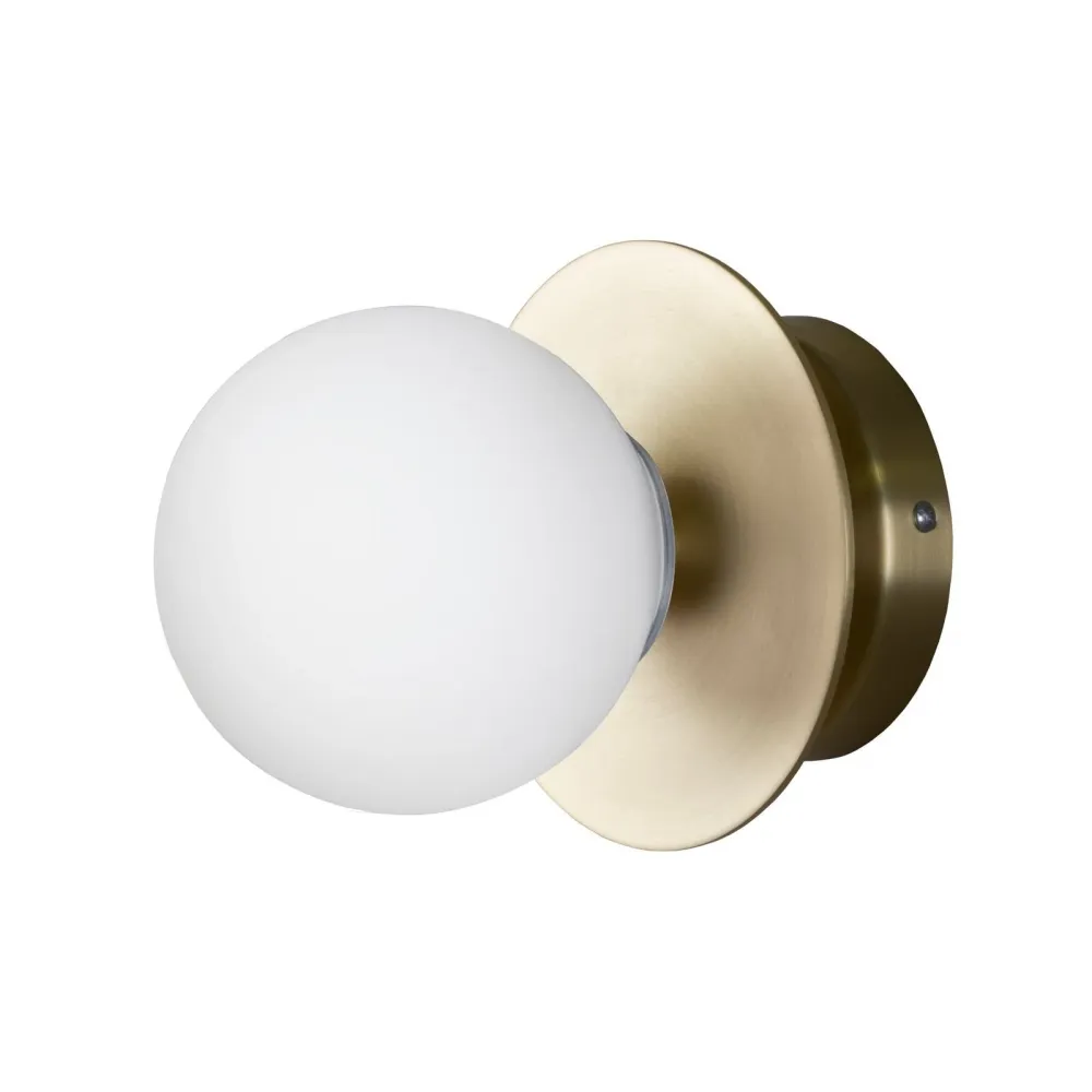 Vägglampa/Plafond Art Deco IP44 Soft-touch Mässing/Vit