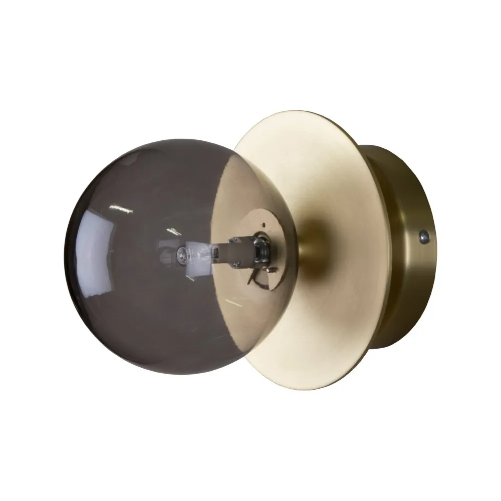 Vägglampa/Plafond Art Deco IP44 Textured Mässing/Rök