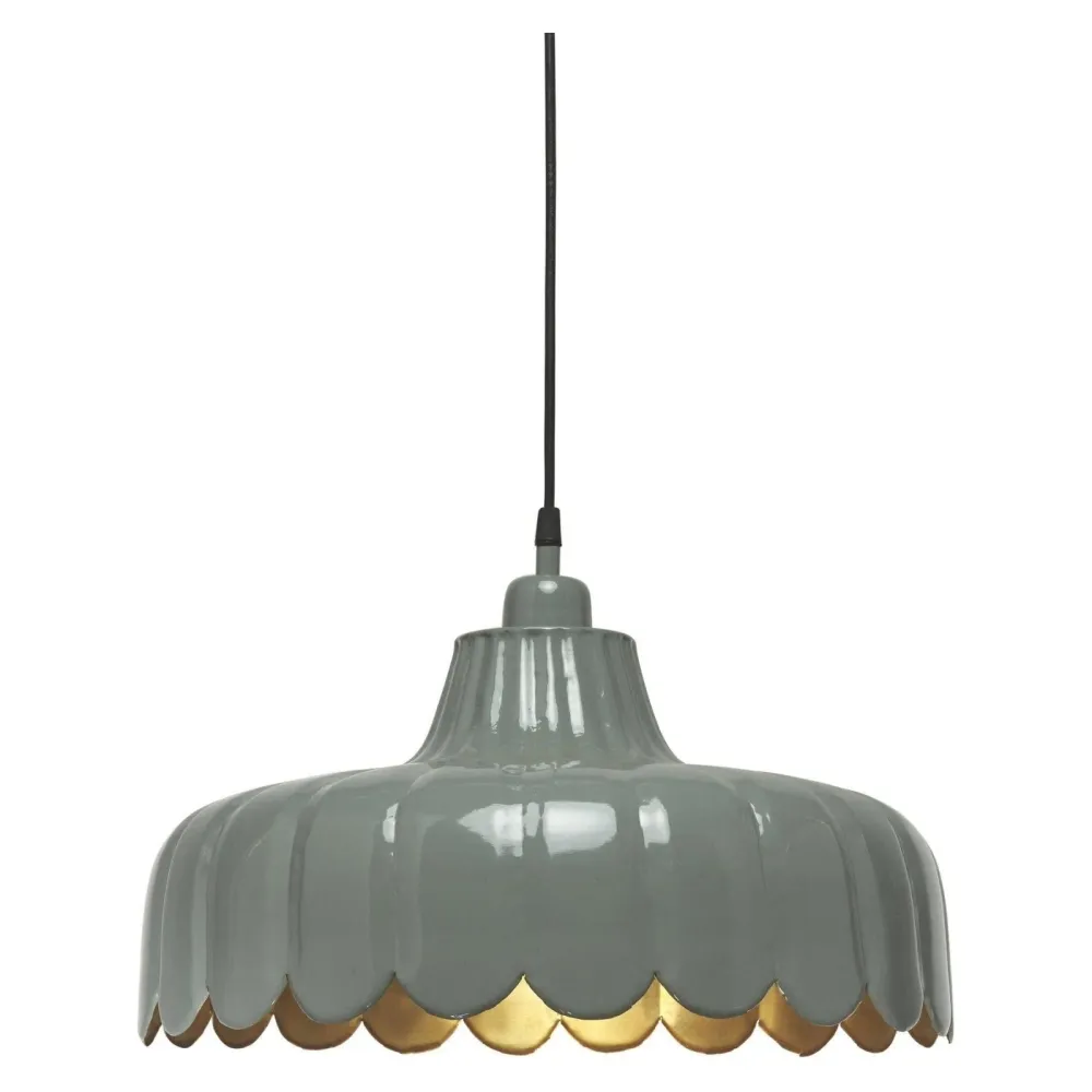 Wells taklampa Grön/guld 43cm