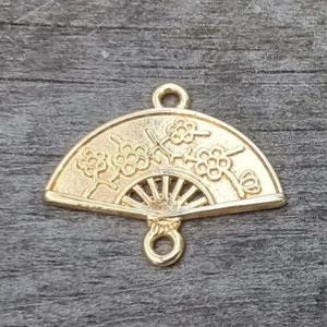 Connector 24k guldpläterad - Solfjäder 23x12mm, 1 styck