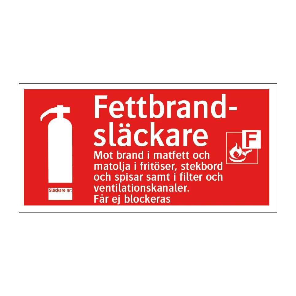 Fettbrandsläckare 200x100mm