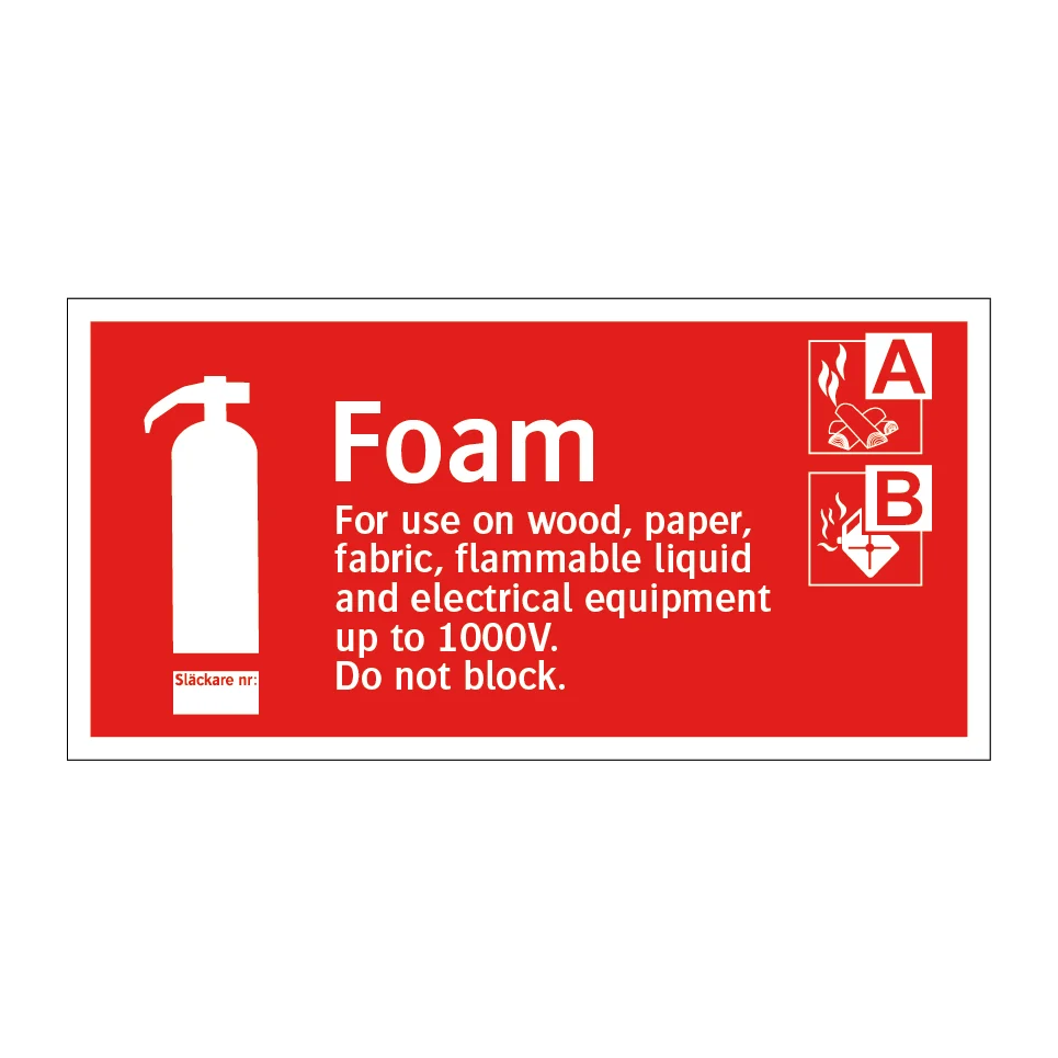 Brandsläckare Foam 200x100mm
