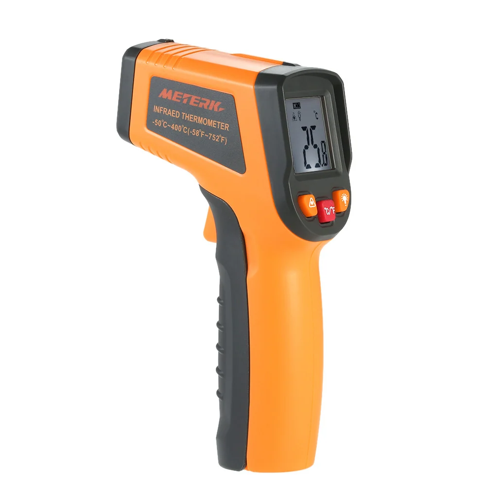 Meterk -50~400°C 12:1 Portable Handheld Digital LCD Non-contact IR Infrared Thermometer Temperature Measurement Pyrometer...