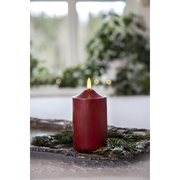 LED Blockljus Flamme Top Röd 15 cm