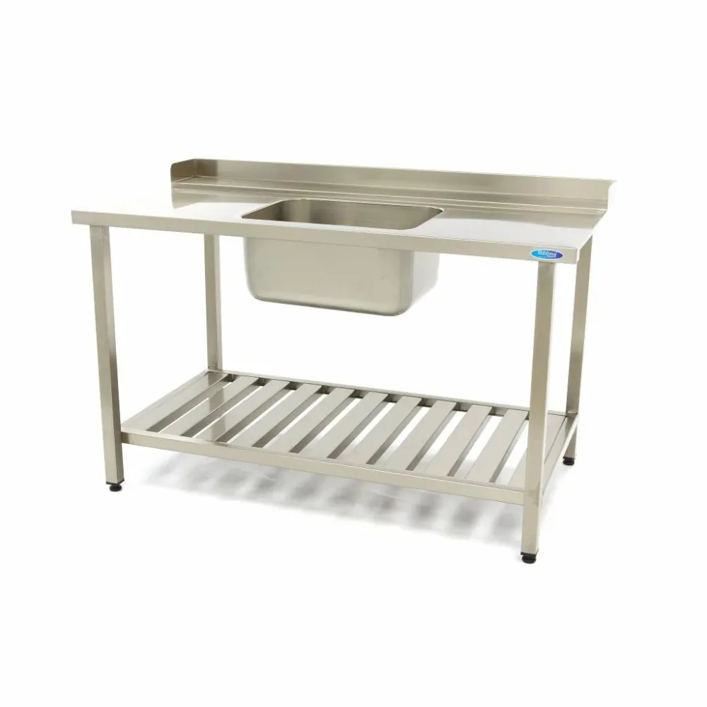 Diskmaskinsbord - 120 x 75 cm - höger - med bakplatta och förvaringshylla
