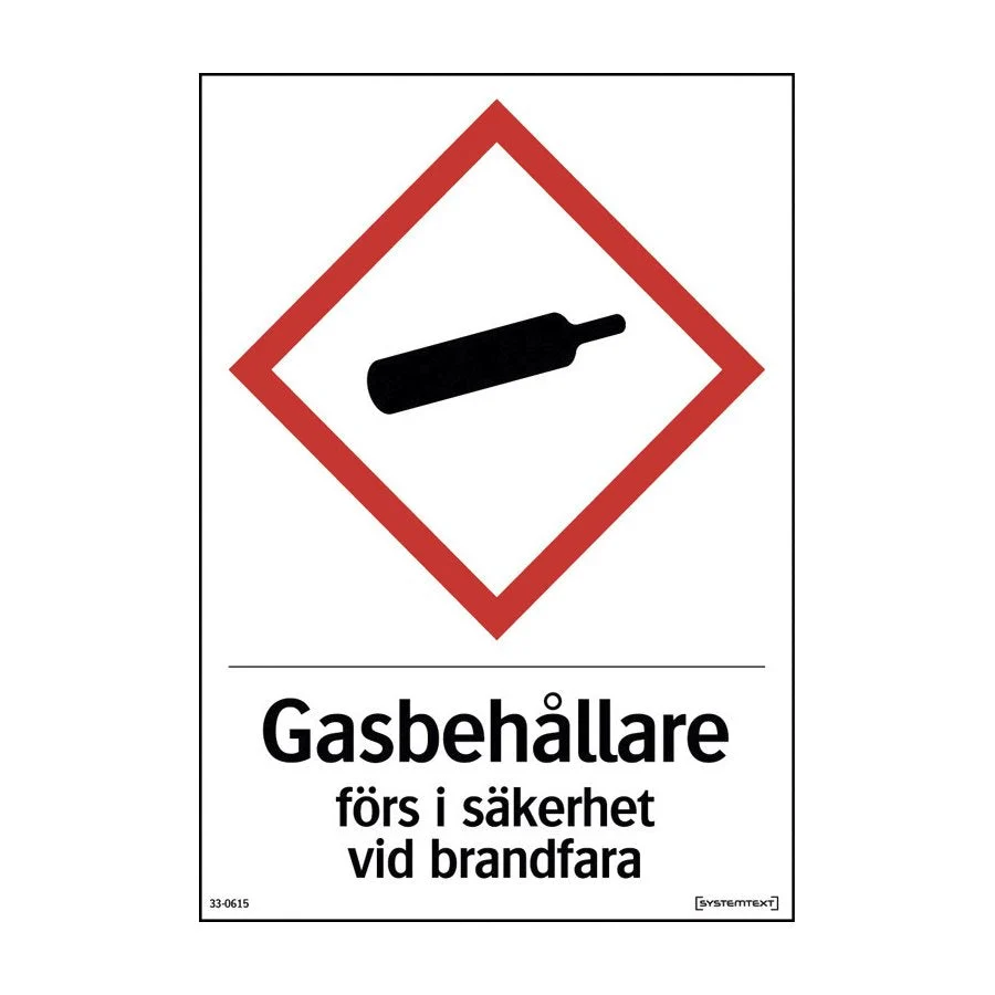 Dekal Gasbehållare säkerhet 148x210mm