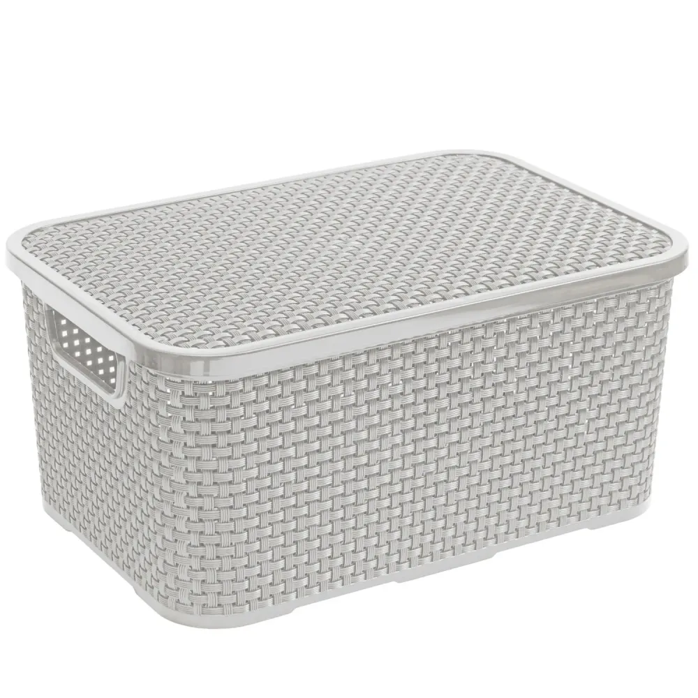 Rottingkorg BranQ med lock 10L material: plast, färg grå