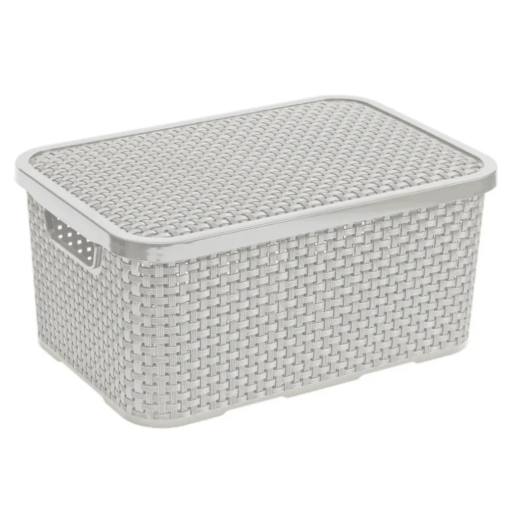 Rottingkorg med lock BranQ 19L grå material: plast
