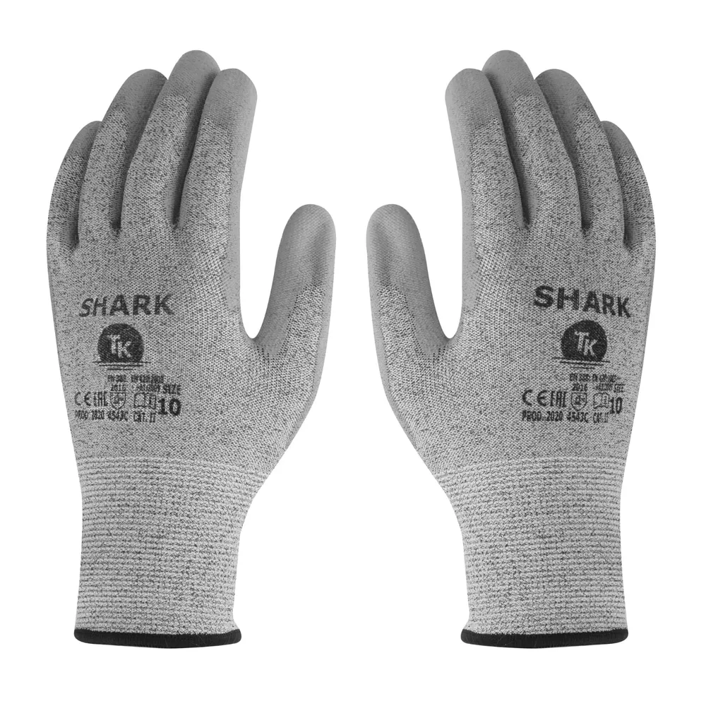 12 Par Arbetshandskar Skyddsset Andningsbeständig UHPPE ISO, CE PSA CAT II, EN 420, EN 388 (4543C) Storlek 11 (12 par)