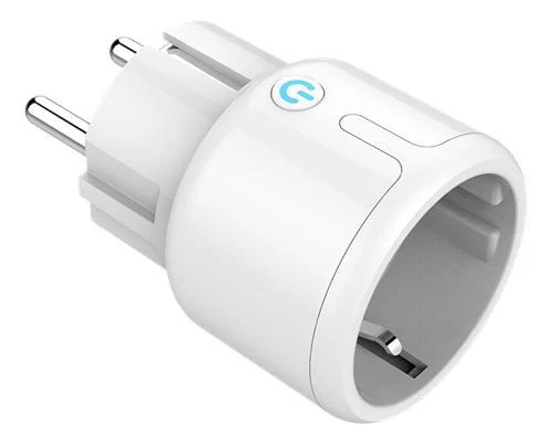 Plastplug Strömbrytare/Plug Relä, WiFi, Deltaco Smart Home, Smart Kompakt Plug, (EU), 10A, timer, Vit