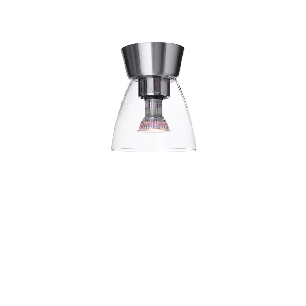 Plafond Bizzo Ø16,5 aluminium/klar glas