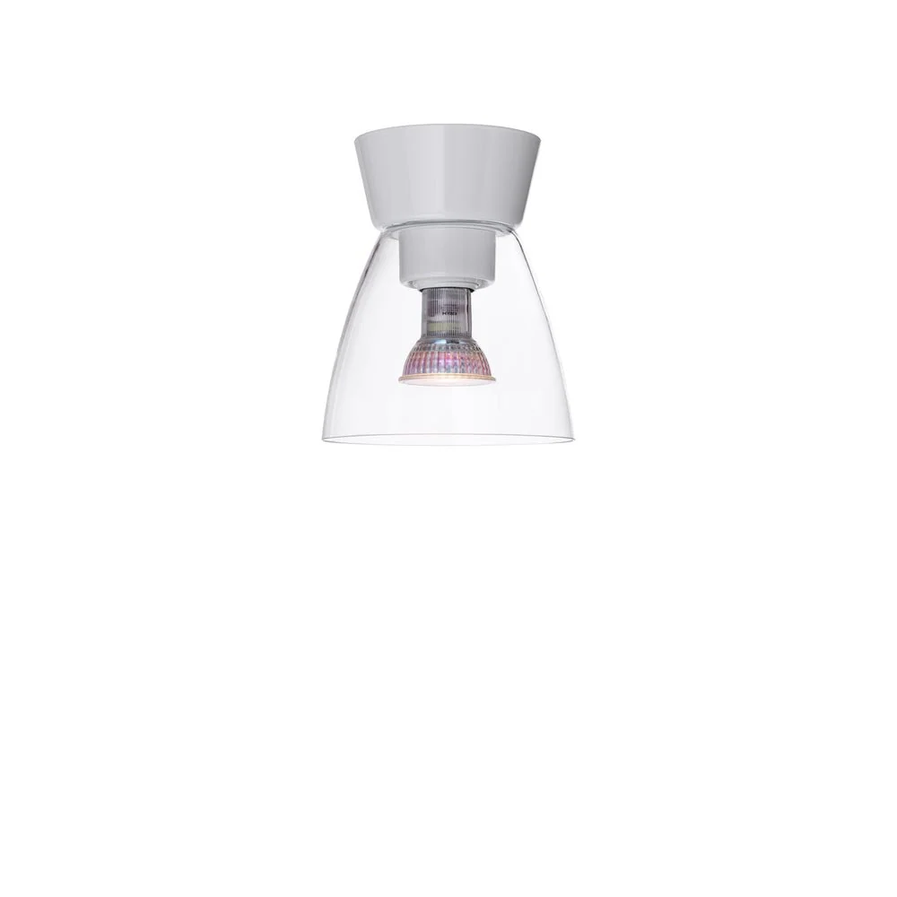 Plafond Bizzo Ø16,5 blankvit/klar glas