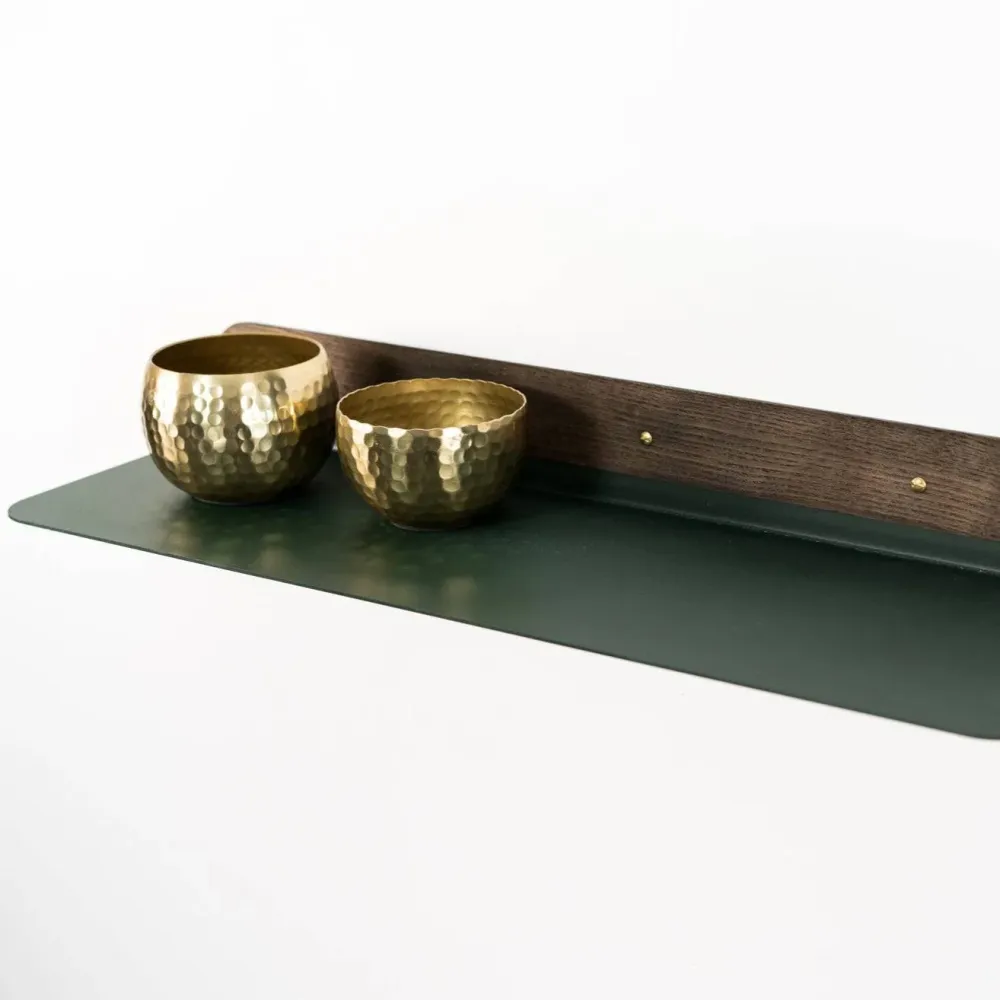 Vägghängande hylla med rundade kanter - 60 cm Green