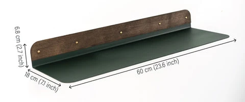 Vägghängande hylla med rundade kanter - 60 cm Green