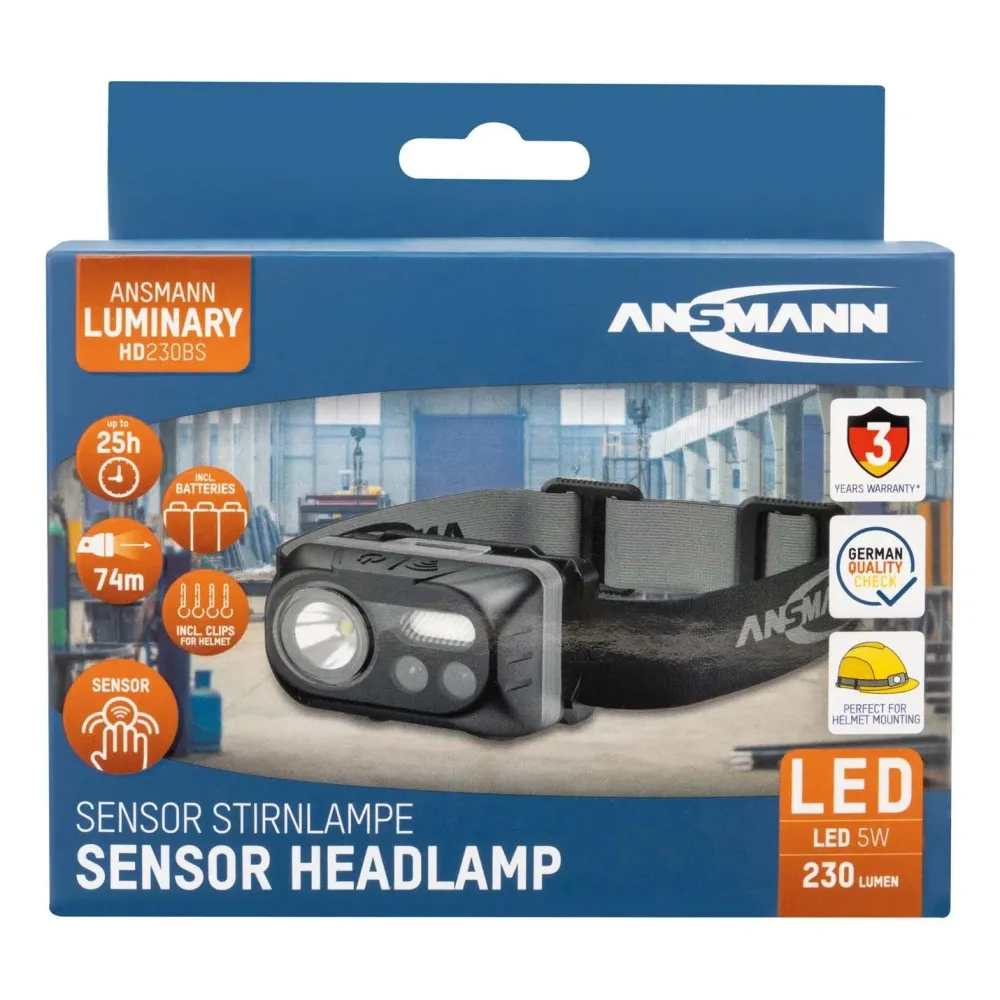 Pannlampa HD230BS med sensor Ansmann