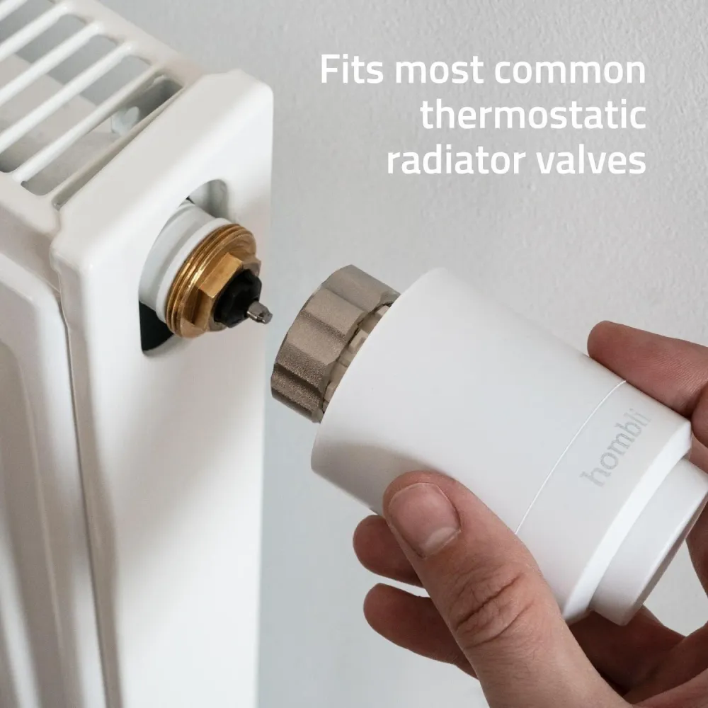 Utbyggnadspaket: Radiatortermostat/Elementtermostat, WiFi, Hombli Smart Radiator Thermostat Expansion pack (2+1), Snö