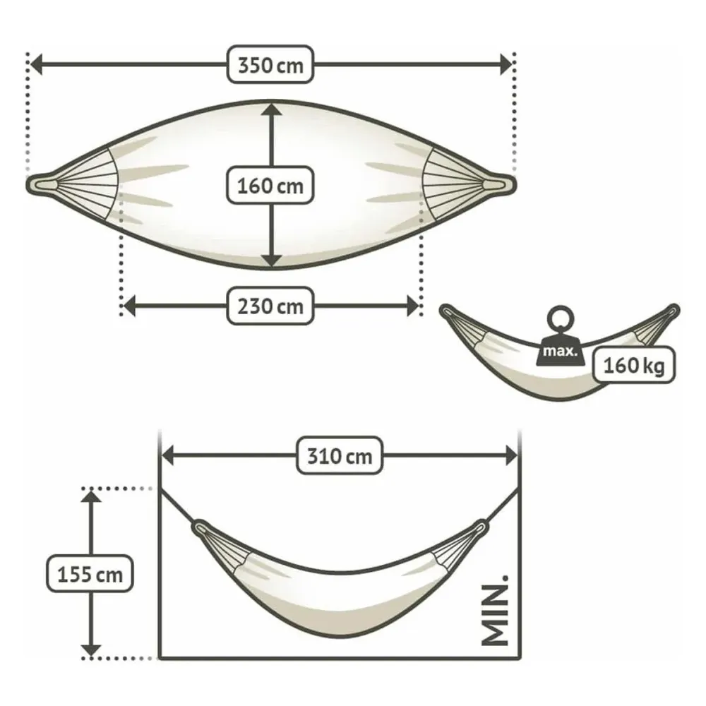 Brisa hängmatta double - Almond 230x160 cm