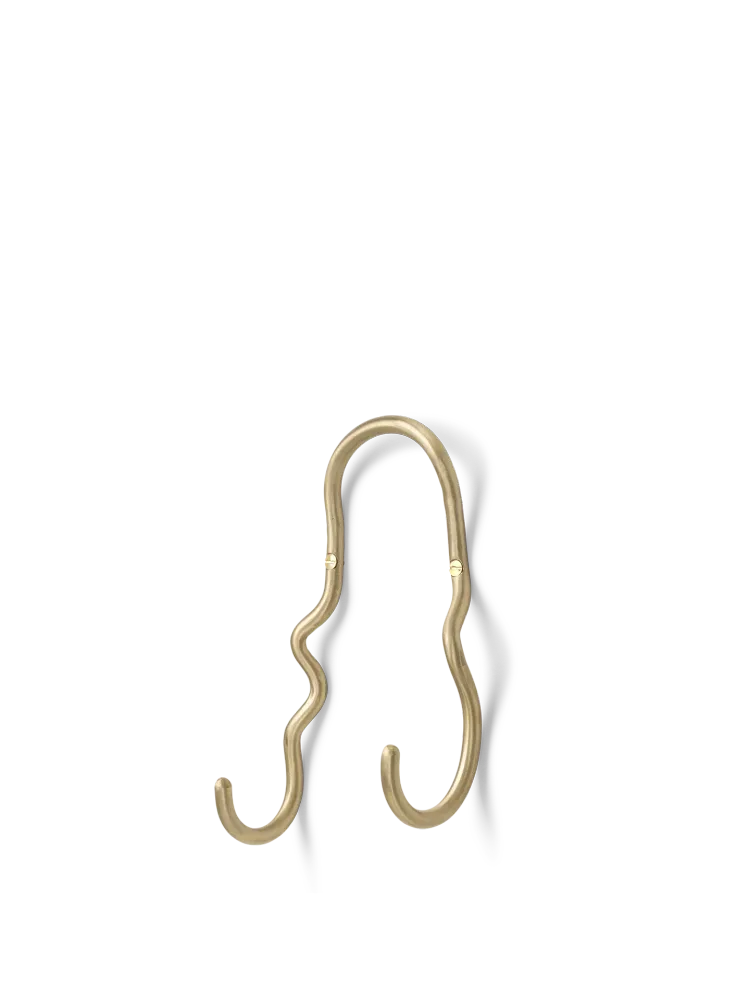 Curvature Double Hook - Brass