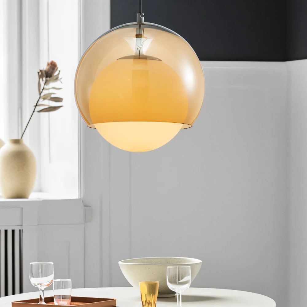 AmberDuo – Vintage Glaspendellampa i Bauhaus-Stil