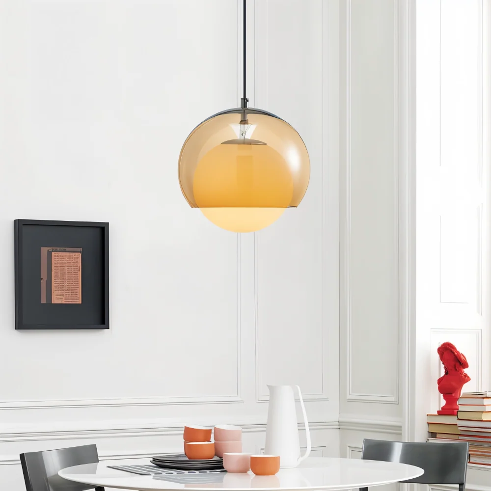 AmberDuo – Vintage Glaspendellampa i Bauhaus-Stil