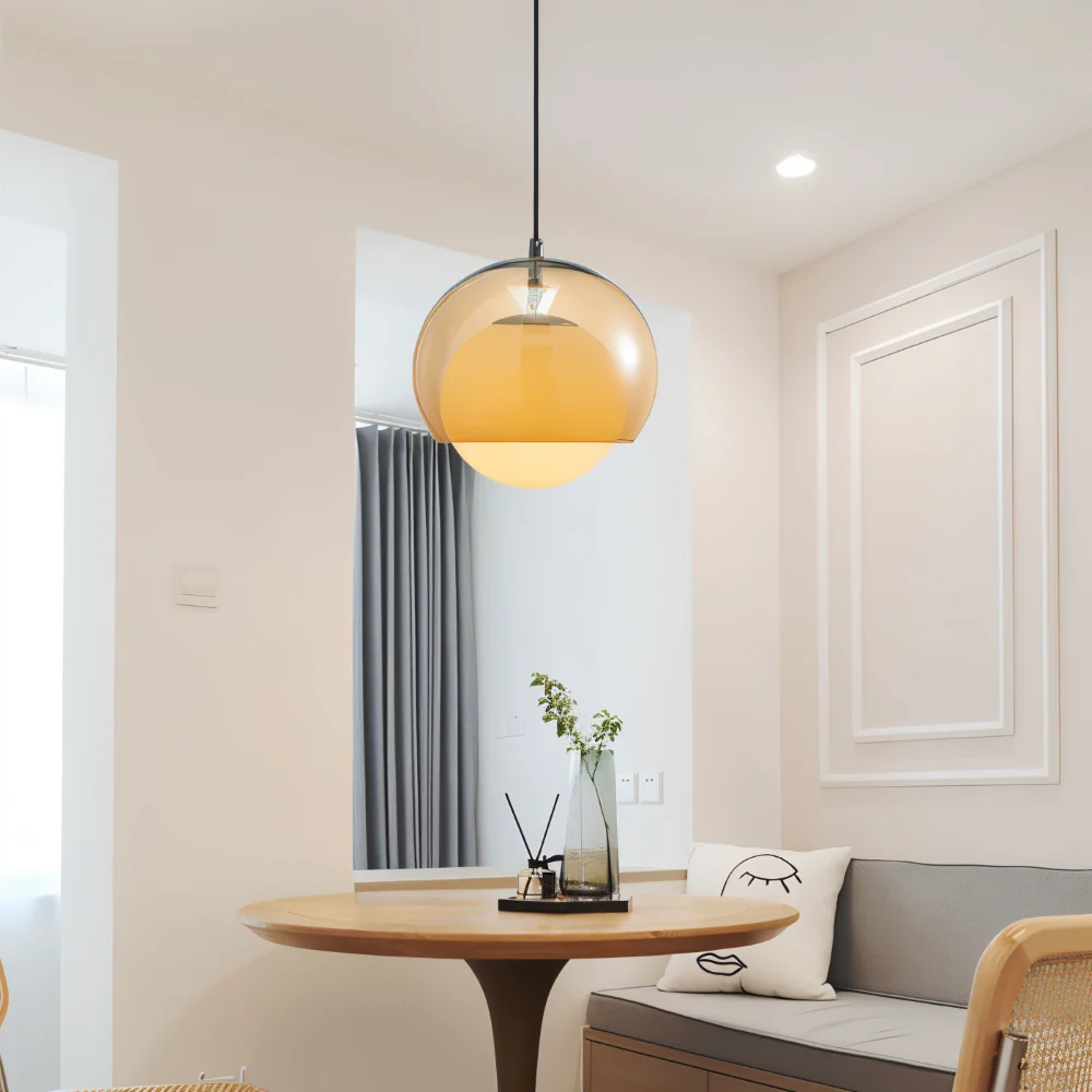 AmberDuo – Vintage Glaspendellampa i Bauhaus-Stil
