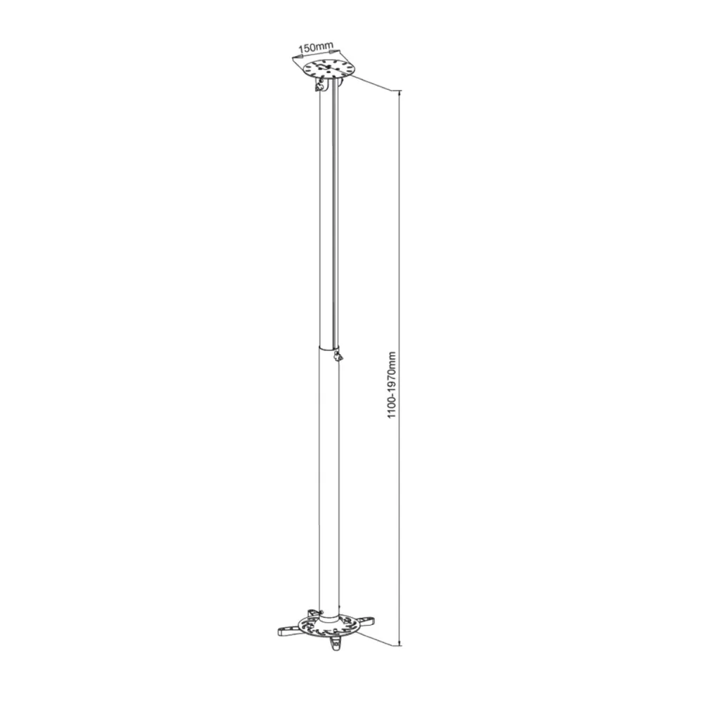ART P-104B projektorfäste 110-197 cm onyx