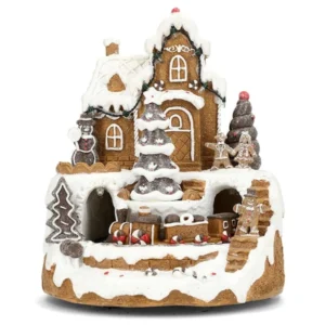 Belysning Jul LED Lykta Pepparkaksby 19x23cm