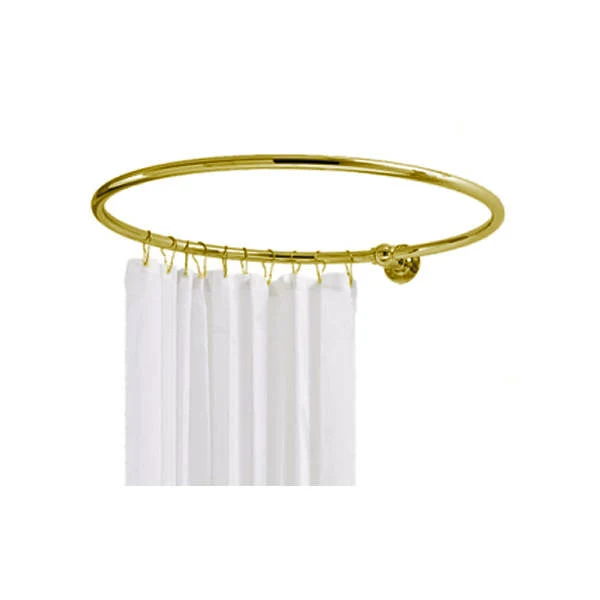 Rund duschdraperistång 80 cm golden metal (fyndvara)