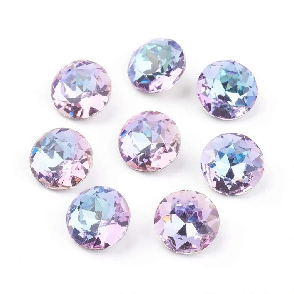 Kinesisk Strass - Round Stone Vitrail Bärbar 8mm 1 styck
