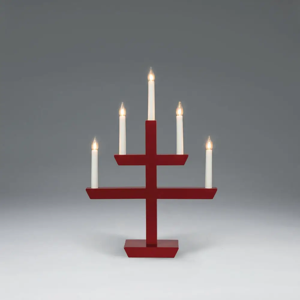 KONSTSMIDE LJUSSTAKE 5LJ TRÄ RÖD 2572-510 | CleanNest