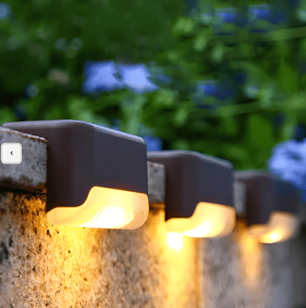 PathStep Lights - 2/4/8 pack LED-Solcellsbelysning för Trappor - Vattentät Vägglampa för Utomhusbruk Svart