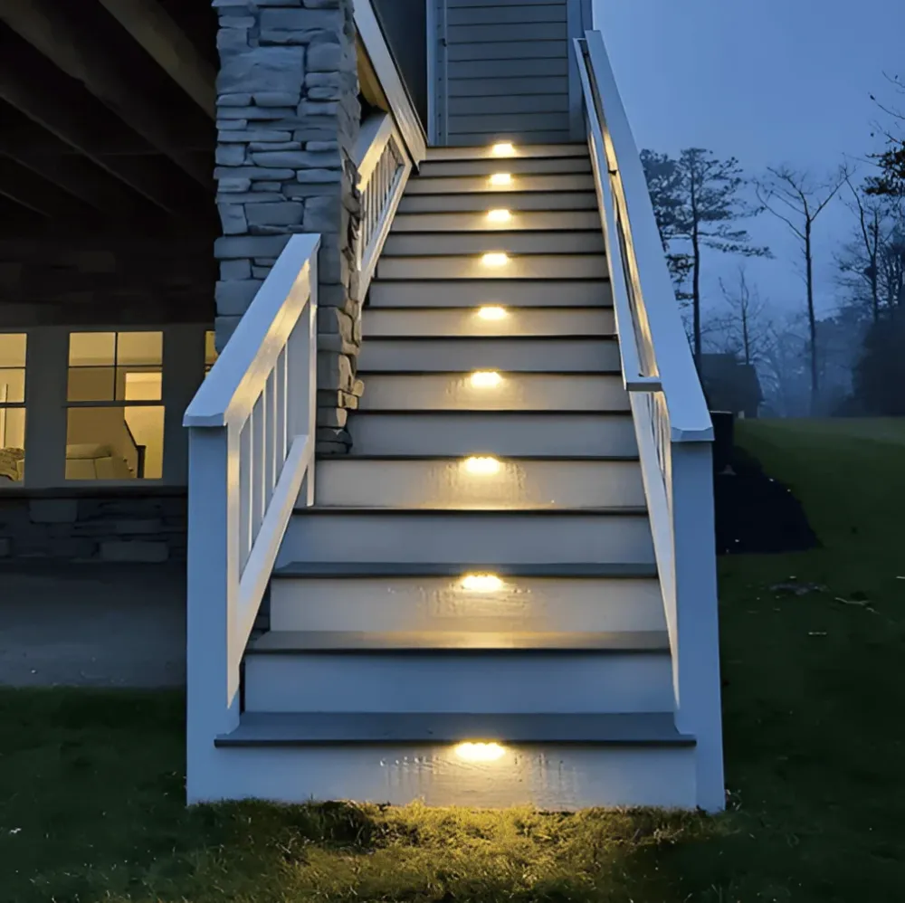 PathStep Lights - 2/4/8 pack LED-Solcellsbelysning för Trappor - Vattentät Vägglampa för Utomhusbruk Svart