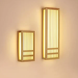 DoaGlow Japansk Vägglampa av Trä - Up-to-date Japansk Belysning av Trä och Akryl